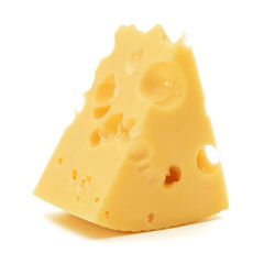 Cheese block isolated on white background cutout