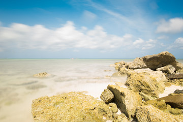 Ocean Crashing Against Rocks in the Caribbean