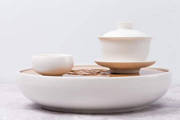 The tea set on the table