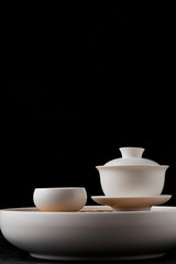 The tea set on the table