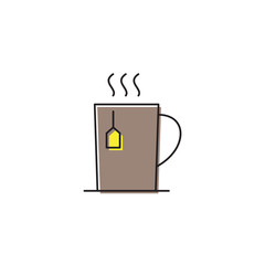 Tea cup drink vector icon isolated on white background