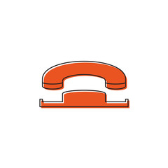 Telephone vector icon symbol isolated on white background