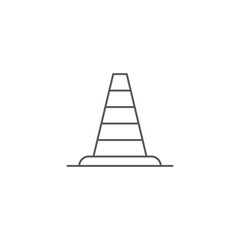 Traffic cone vector icon symbol isolated on white background