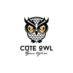 cute owl vector logo design