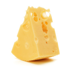 Cheese block isolated on white background cutout