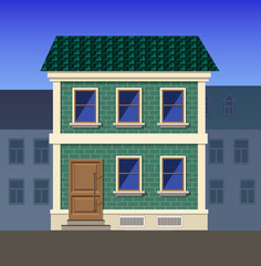 Two-storey brick house in a classical style.