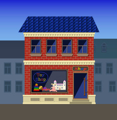 A small toy store in the old house.
