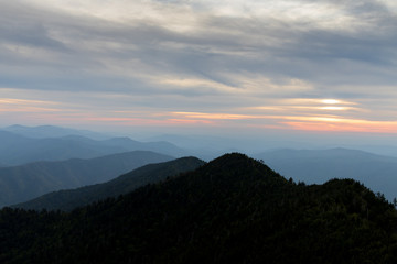 Sunset view from Clifftops overlook, Great Smoky Mountains National Park
