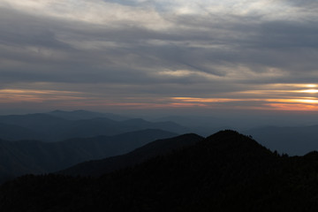 Sunset view from Clifftops overlook, Great Smoky Mountains National Park