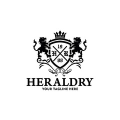 Heraldry Vector Logo Lion Royal Logo Stock Vector