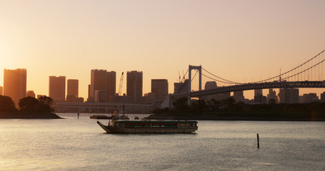 Odaiba city sunset