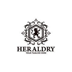 Heraldry Vector Logo Lion Royal Logo Stock Vector