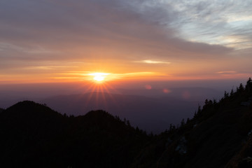 Sunset view from Clifftops overlook, Great Smoky Mountains National Park
