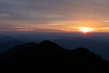 Sunset view from Clifftops overlook, Great Smoky Mountains National Park