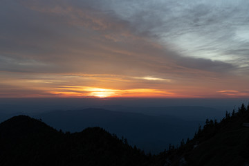 Sunset view from Clifftops overlook, Great Smoky Mountains National Park