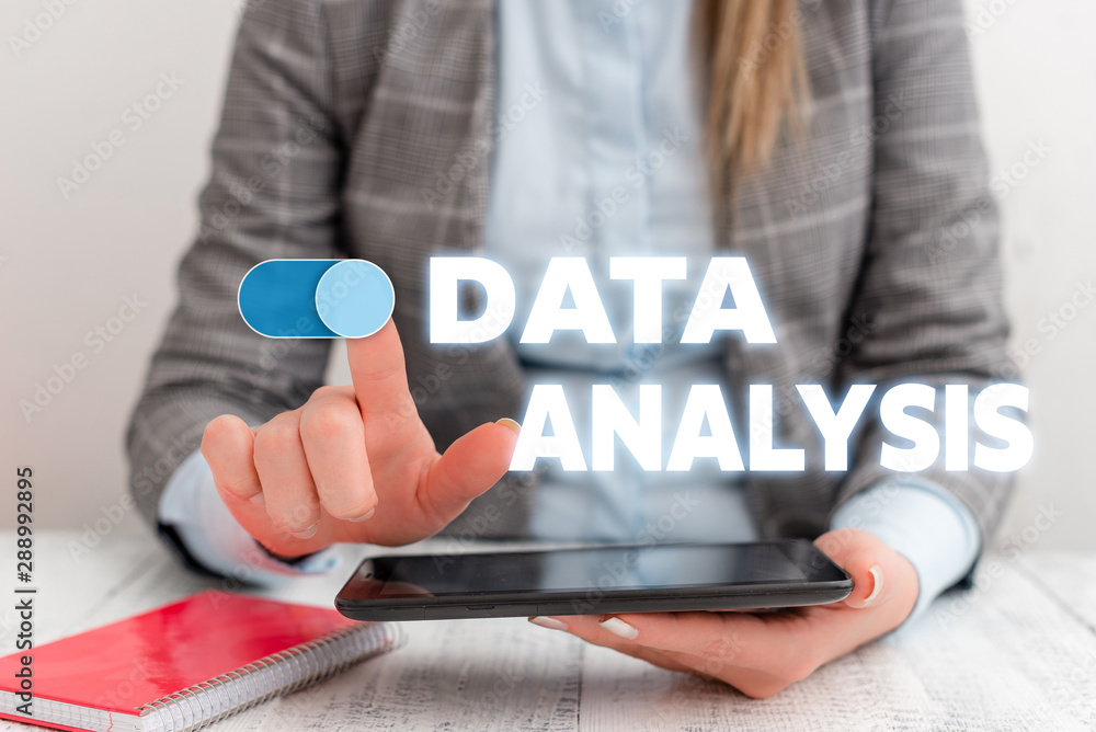 Poster conceptual hand writing showing data analysis. concept meaning translate numbers to analytical concl