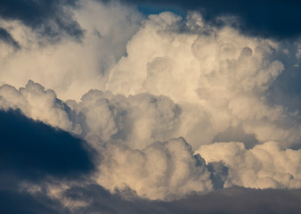Fluffy and detailed cloudscape, days of thunderstorms. 