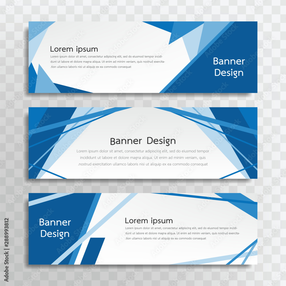 Aufkleber a set of blue banner templates designed for the web and various headlines are available in three dif