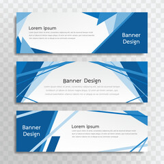 A set of blue banner templates designed for the web and various headlines are available in three different designs. - obrazy, fototapety, plakaty