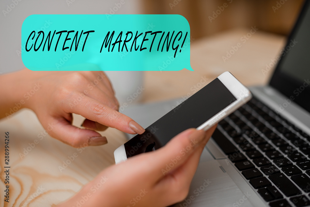 Poster conceptual hand writing showing content marketing. concept meaning involves creation and sharing of 
