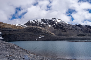 Laguna entre las montañas de Perú Suramerica