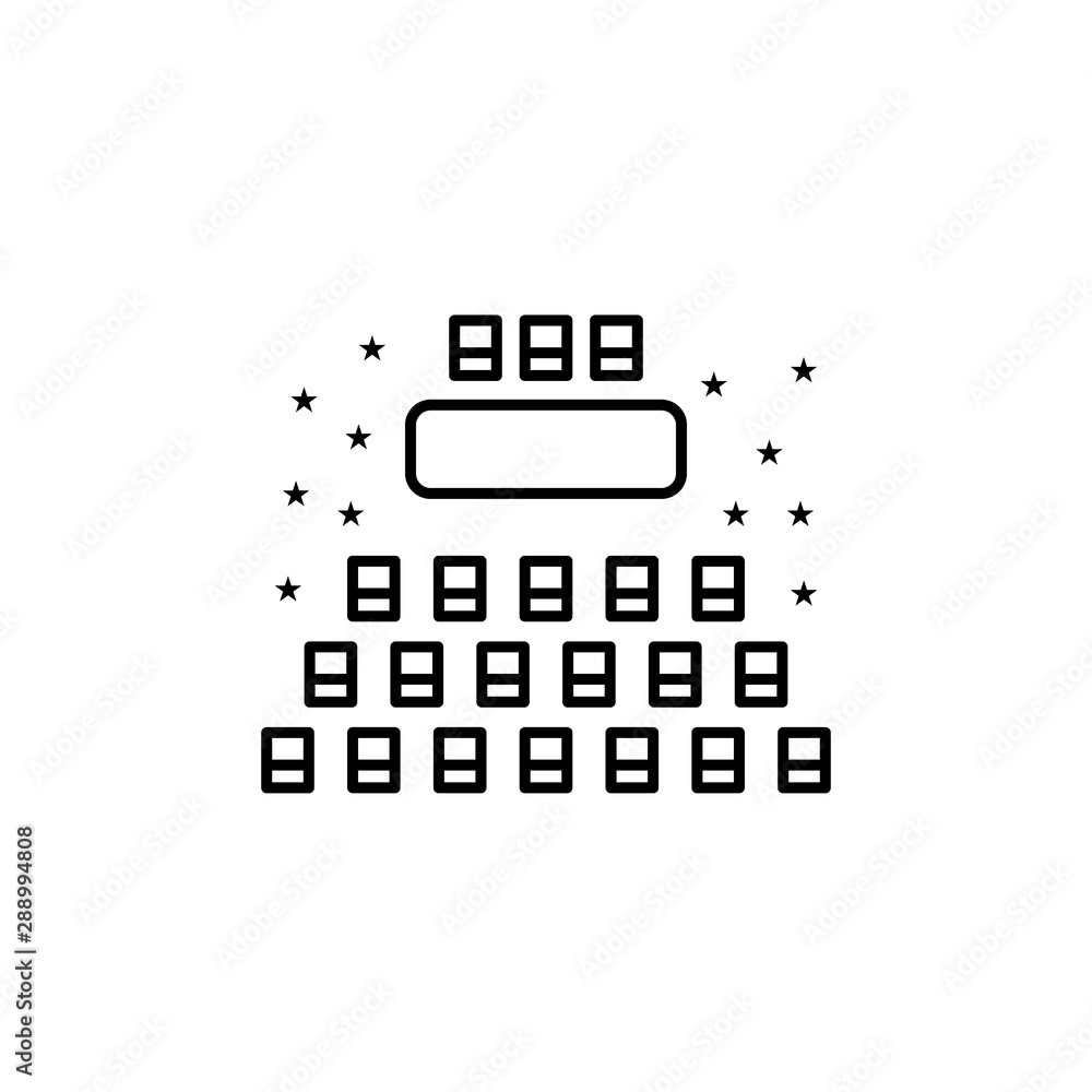 Poster coference seats event icon. element of event management icon