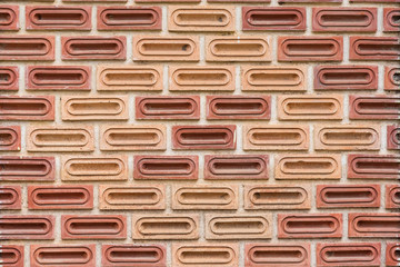 The zigzag position with oval pattern of brickwall texture.