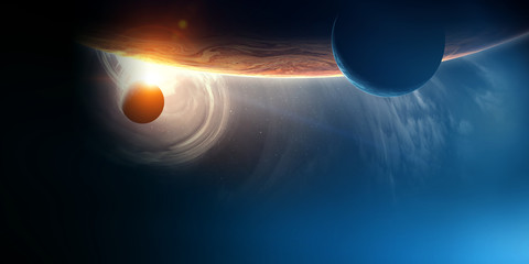 Abstract planets and space background