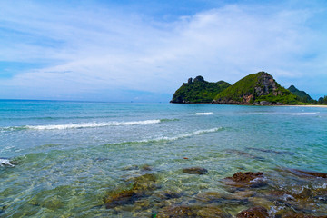 Beach beautiful with blue sea at Baan Koh Teap
