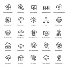 Cloud Technology Line Icons Pack 