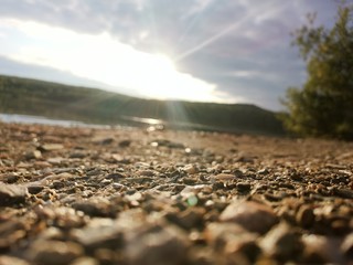 aerial view of volcano