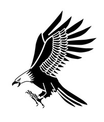 The image of an eagle, white and black, can be used to make logos.The image of an eagle, white and black, can be used to make logos.