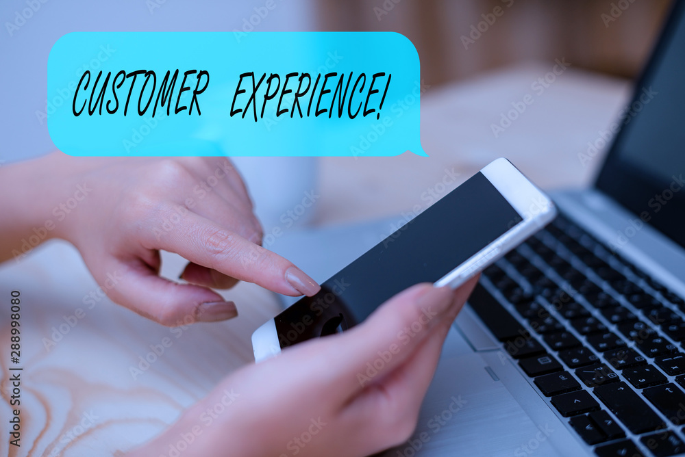Poster conceptual hand writing showing customer experience. concept meaning product of interaction between 
