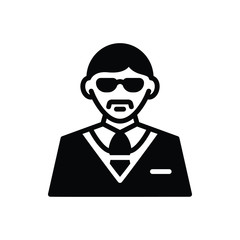 Black solid icon for manager 