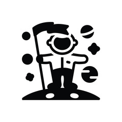 Black solid icon for accomplish