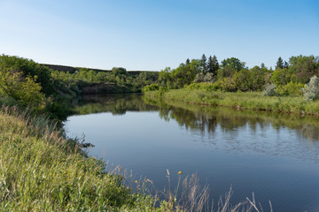 Banks of the Moose Jaw river in Wakemaw Valley, Moose Jaw Saskatchewan