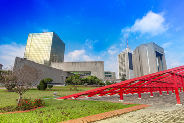 Monterrey, Landmark Macroplaza (La Gran Plaza) square in historic city center, the seventh largest...