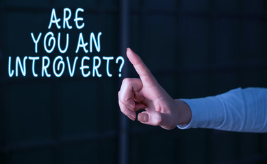 Handwriting text Are You An Introvertquestion. Conceptual photo demonstrating who tends to turn...
