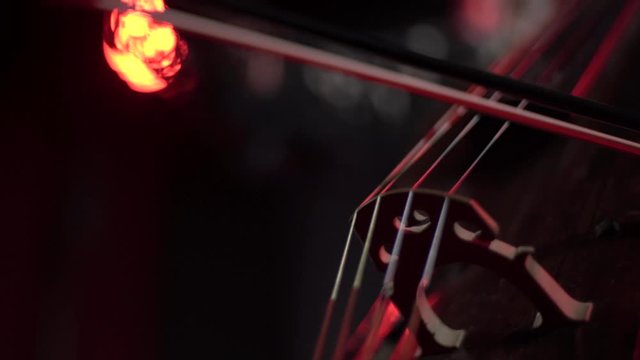 Playing the cello in dark room