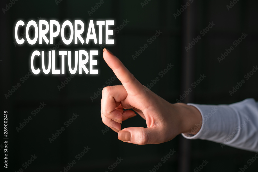 Poster writing note showing corporate culture. business concept for pervasive values and attitudes that cha
