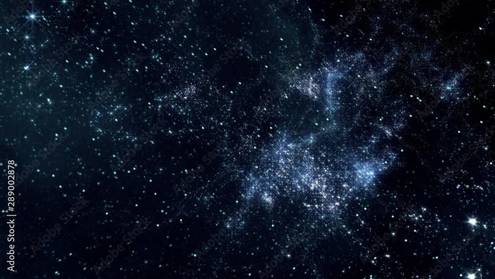Wall mural traveling through star fields in outer space (loop).