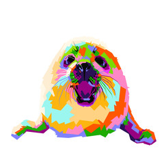 baby seal wpap pop art illustration. wpap