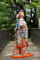 Fototapeta na wymiar 色打掛、日本の着物