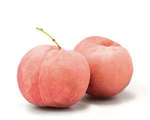 ๋๋Japan White Peach isolate on White Background.