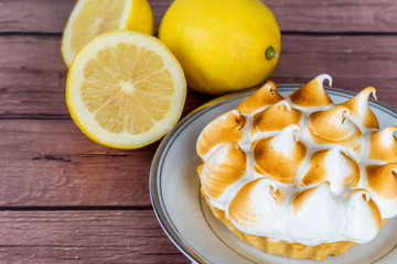 Fresh  Lemon pie with meringue.