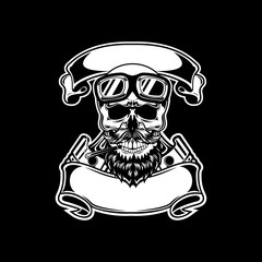 motor skull illustration