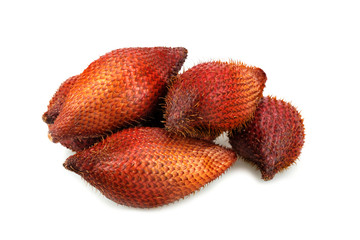 Salak fruit, Salacca zalacca isolated on the white background, Summer tropical fruits for healthy lifestyle.