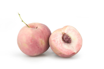 ๋๋Japan White Peach isolate on White Background.
