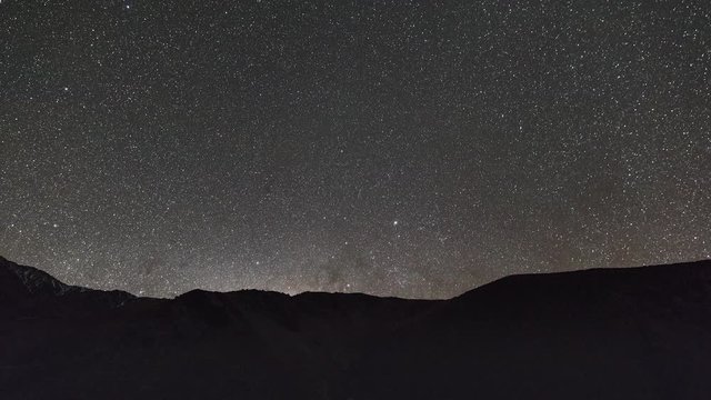 Time-lapse is showing a Milky Way center set in chilean Andes near Paso de Agua Negra.