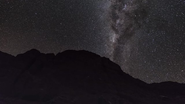Time-lapse is showing a Milky Way passing over on the chilean Andes near Paso de Agua Negra.